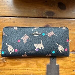 Coach Slim Long Wallet- Cats